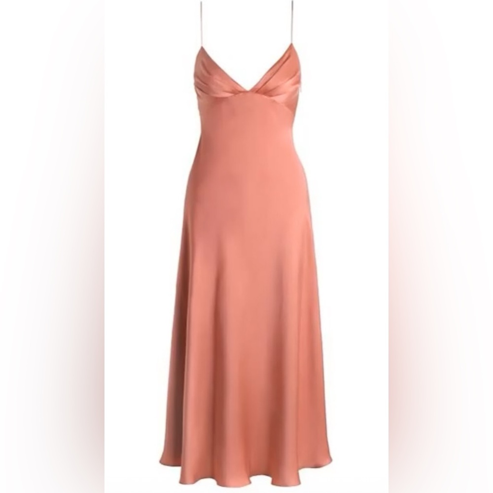 Zimmermann Winsome Satin Slip Midi Dress in Dusty Rose - Picture 2 of 11